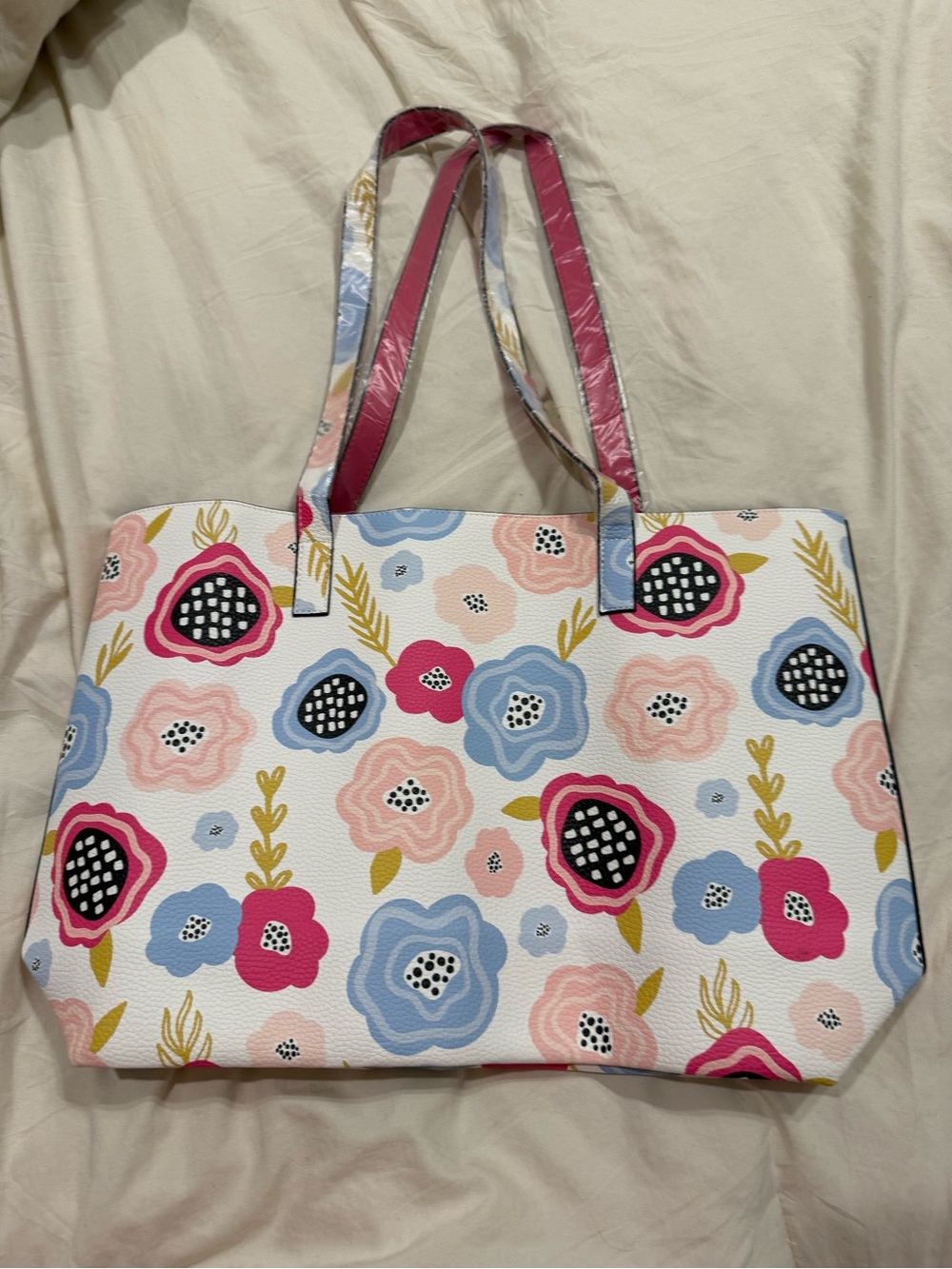 Mary Kay Floral Reversible Tote Bag | Large Pink & Blue Print | NWOT - Picture 3 of 4